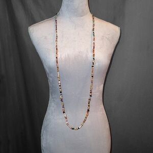 Long Colorful Beaded Eternity Necklace
